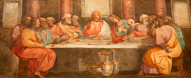 istock Rome - fresco of Last super 147495632