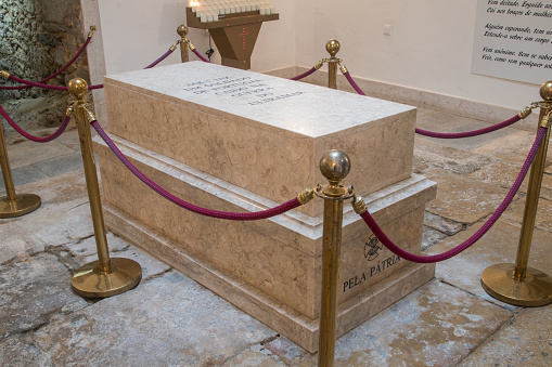 Lisbon, Portugal - December 4, 2022: Tomb with the remains of a fallen unknown soldier in Lisbon.