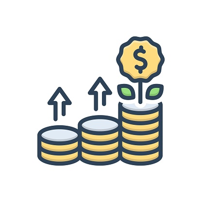 Icon for grow, skyrocket, surmount, invest, finance, money, plant, profit