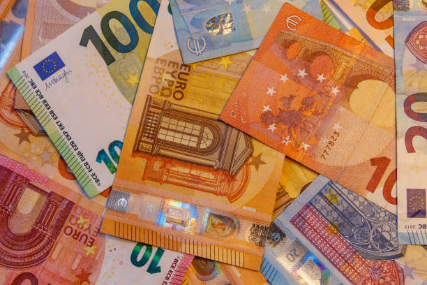 istock Background of the different euro banknotes 1474968543