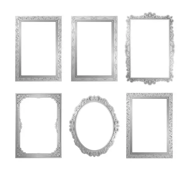 Vector illustration of Traditional decorative vintage frames and ornaments set vector design.