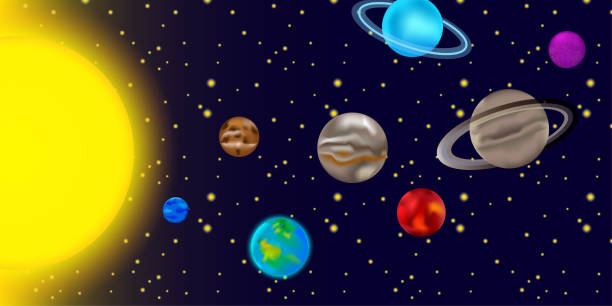 istock Sky planet space in cartoon style. Colorful sky planet space in modern style. Space background. Vector illustration. 1474973318