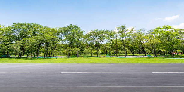 istock Empty highway-country road and beautiful landscape green park 1474974621
