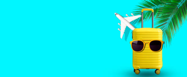 istock Vacation travel concept. Suitcase against summer tropical background. 1474976276