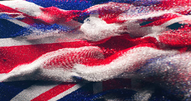 istock Full frame british flag made of colored sand 1474976294