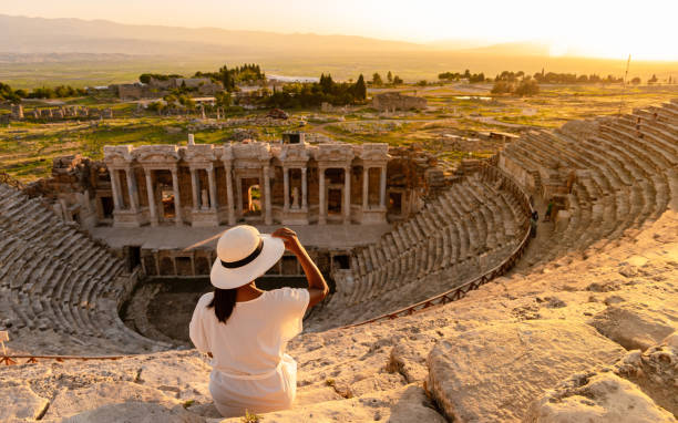 istock Hierapolis ancient city Pamukkale Turkey during sunset 1474977775