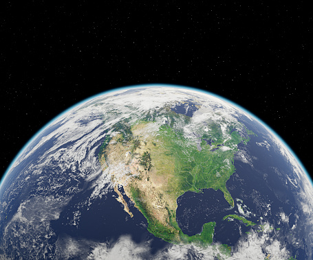 3D illustration of planet earth in space focused on the United States of America. Elements of this image furnished by NASA.\n\n*Resubmit information\nhttps://svs.gsfc.nasa.gov/2915\nhttps://www.blender.org/