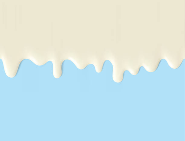 wysoce realistyczne bezszwowe krople płynące kremem. ilustracja wektorowa. łatwy w użyciu na różnych tłach. - white chocolate stock illustrations