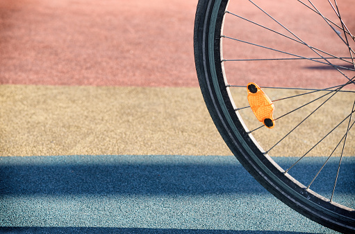 Bicycle tire on colorful background