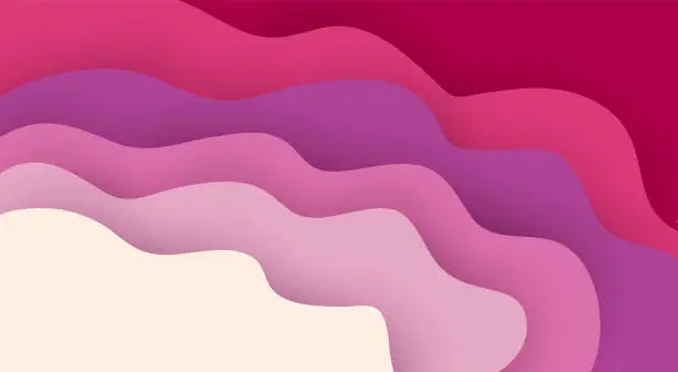 Vector illustration of Modern pink papercut background concept design