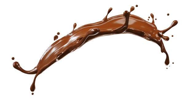 istock abstract beauty realistic chocolate shape splash isolated on white background. 3D Rendering. 1474984182