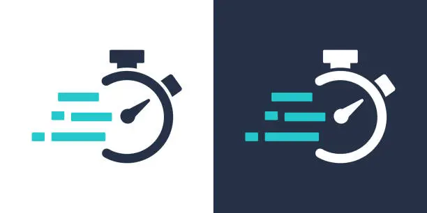 Vector illustration of Time speed icon. Solid icon vector illustration. For website design, logo, app, template, ui, etc.