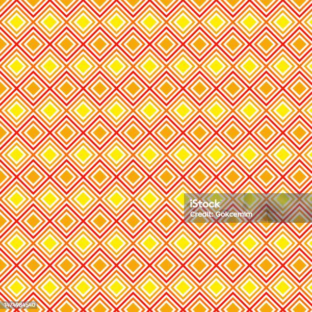 Yellow Red Puru Pattern Yellow Orange And Red Geometric Seamless Pattern Stock Illustration ...