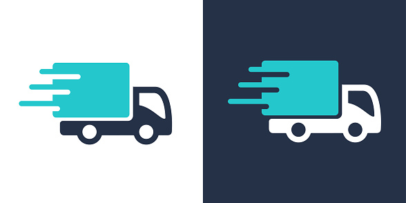 Fast delivery truck icon. Solid icon vector illustration. For website design, logo, app, template, ui, etc.