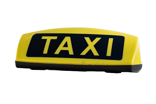 isolated german taxi sign on a white background
