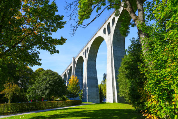 View of the Willingen Viaduct. High railway bridge of the Uplandbahn in Willingen. stock photo