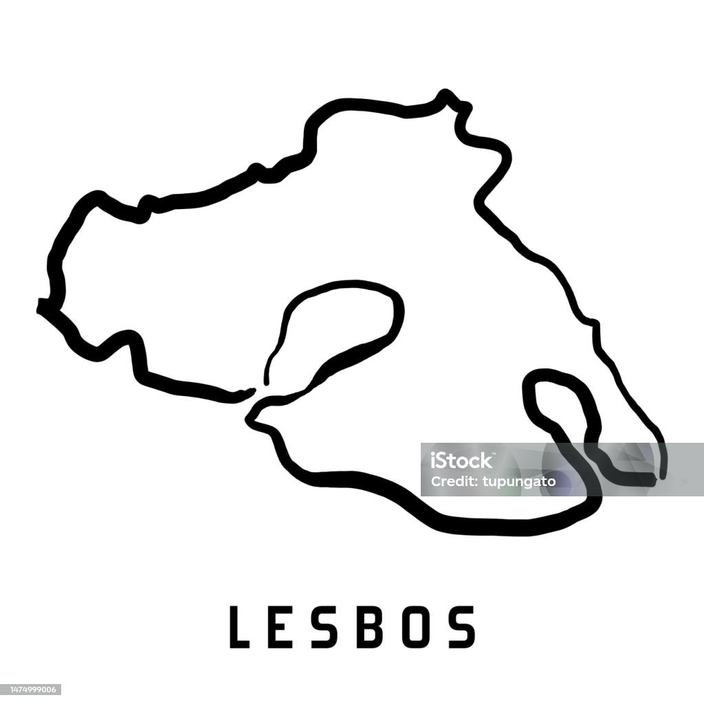 レスボス島のシンプルなアウトラインベクターマップ イラストレーションのベクターアート素材や画像を多数ご用意 イラストレーション
