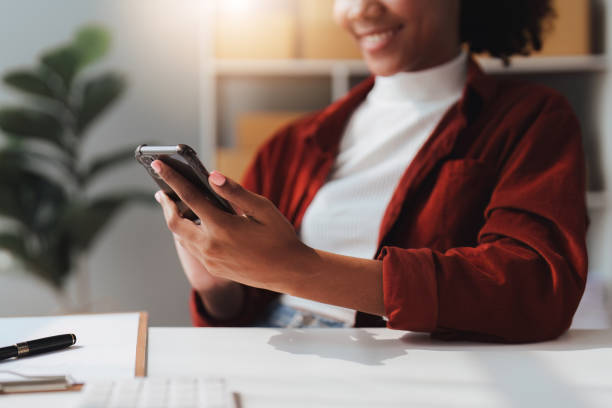 istock American African businesswoman completes KYC using an online banking program in order to open a digital savings account. The definition of cyber security. 1475004380