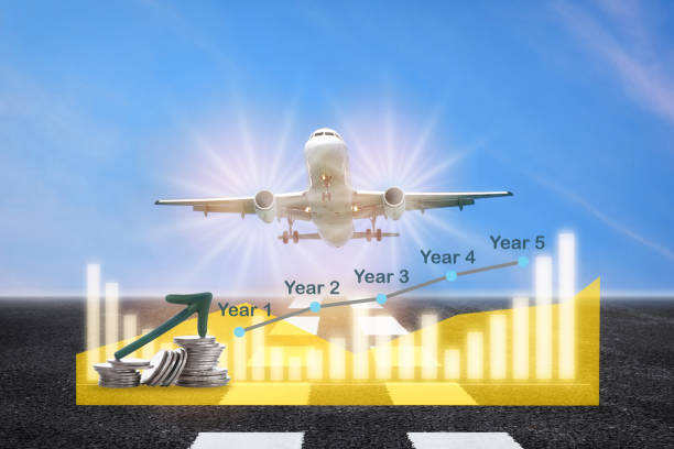 istock Airplane business concept and return on investment idea 1475004787