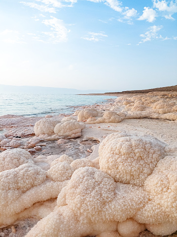 Photograph of the Dead Sea and Salt, Jordan