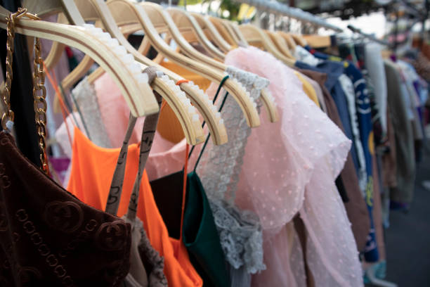 istock Clothing Rack at a Thrift Store 1475006573