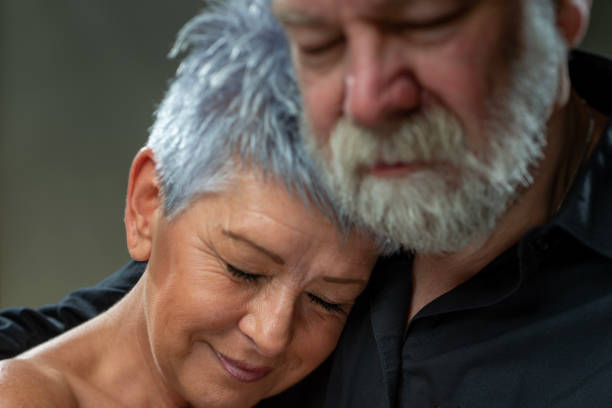 istock Senior portrait, couple embracing each other 1475007327