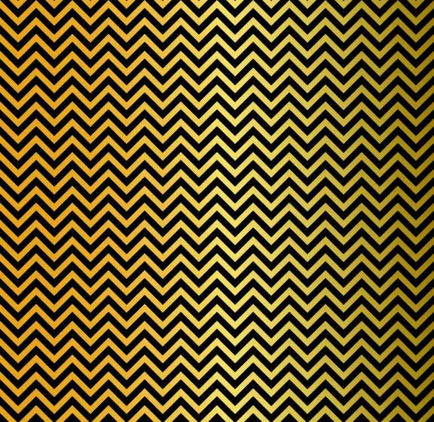 Vector illustration of Gold Colored Chevron Zig zag Pattern Abstract Background.