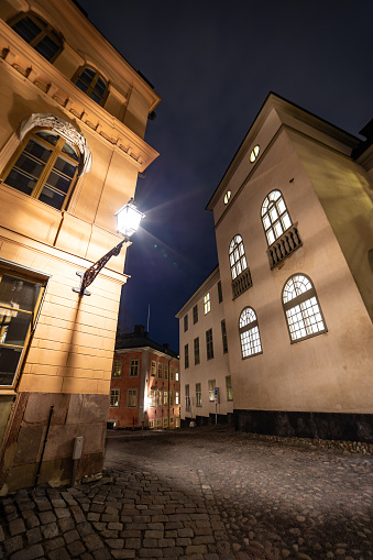 Amazing Gamla Stan Old Town Stockholm streets architecture at night capital of Sweden Stockholm Scandinavia Northern Europe