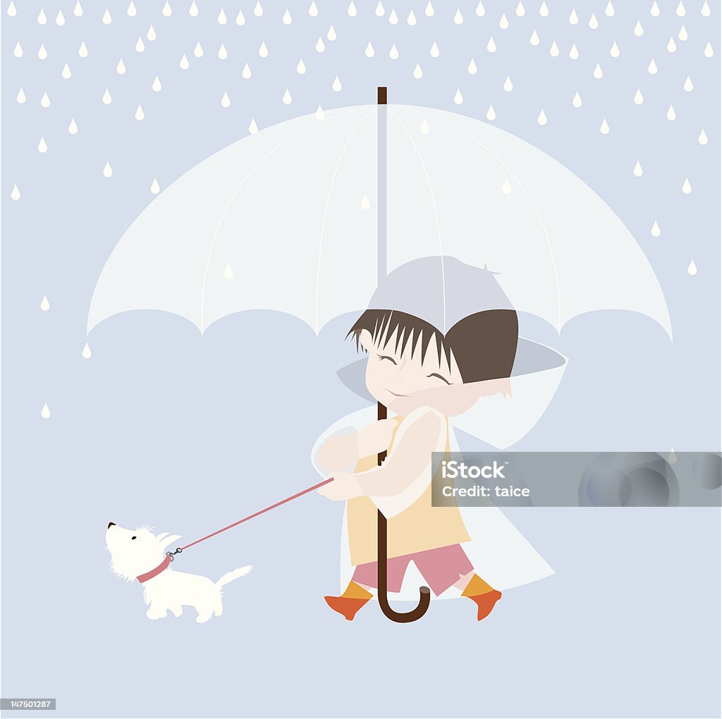 Boy, Dog and Rain see more Boys stock vector