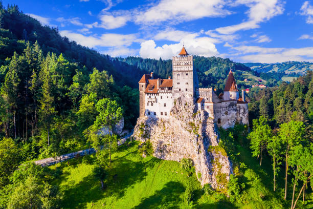Brasov, Transylvania. Romania. Brasov, Transylvania. Romania. The medieval Castle of Bran, known for the myth of Dracula. carpathian mountain range stock pictures, royalty-free photos & images