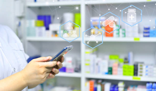 istock Pharmacist holding computer tablet Using for filling prescription in pharmacy 1475013044