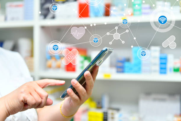 istock Pharmacist holding computer tablet Using for filling prescription in pharmacy 1475013291