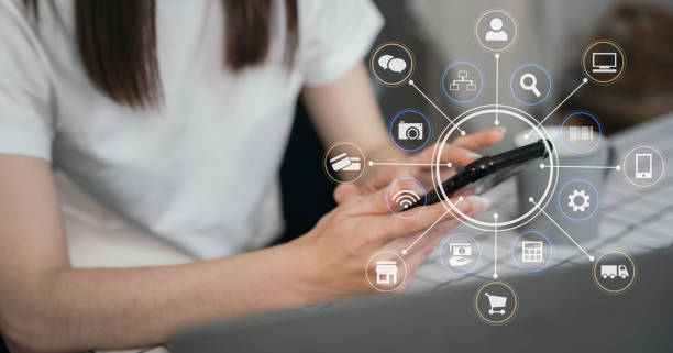 istock Hand women using smart phone and laptop, social media. 1475016835