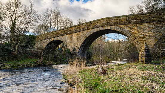 The River Derwent is formed by the meeting of two burns in the North Pennines and flows between the boundaries of Durham and Northumberland as a tributary of the River Tyne