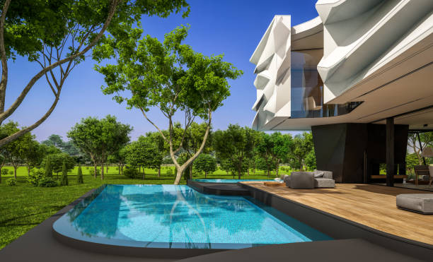 istock 3d rendering of modern house with bionic natural curves plastic forms 1475022536