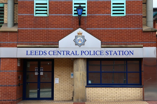 Street view of Leeds Central Police Station in the UK.