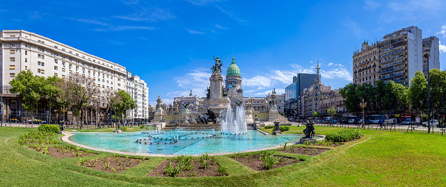 Buenos Aires, National Congress palace building in historic city center.