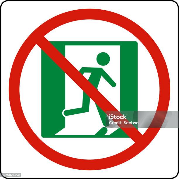 Notam Exit Sign Not An Emergency Exit Symbol Sign Stock Illustration - Download Image ...