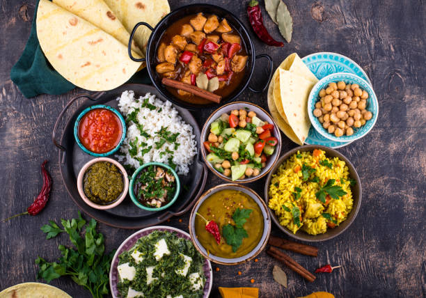 istock Assorted of traditional Indian food. 1475029878