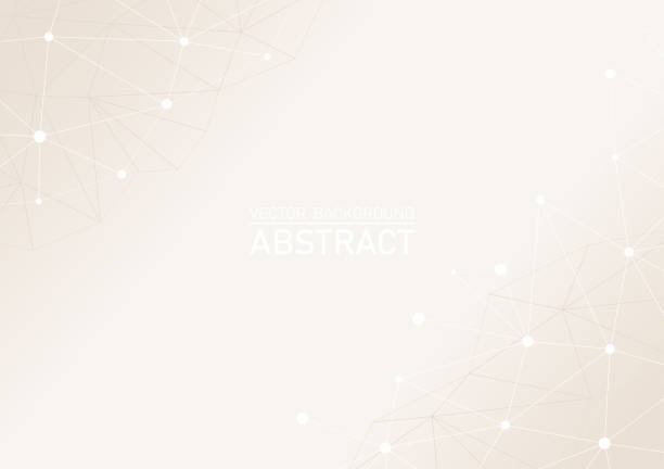 абстрактный полигон, соединяющий точки и линии фона бежевого градиента цвета и текстового пространства, геометрический шаблон для сайта, о - beige background stock illustrations