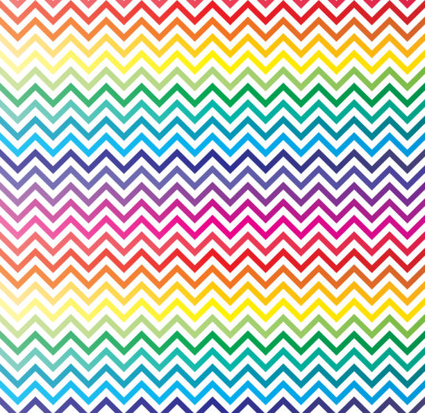 ilustrações, clipart, desenhos animados e ícones de arco-íris colorido chevron zig zag padrão de fundo abstrato. - chevron pattern repetition zigzag