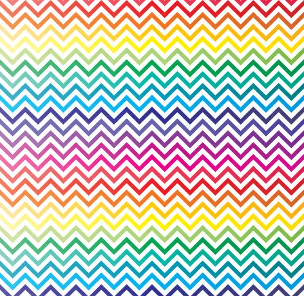 Vector illustration of Rainbow colored Chevron Zig zag Pattern Abstract Background.