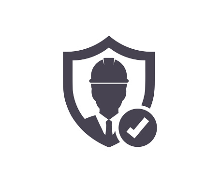 Work Safety icon, safety first, protections, regulation icon. Personal injury, disease or death resulting from an occupational accident vector design and illustration.