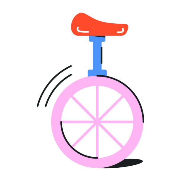 rower jednokołowy - unicycling stock illustrations