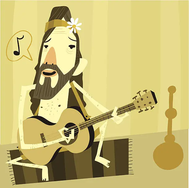 Vector illustration of Stinky Hippie, the Musical