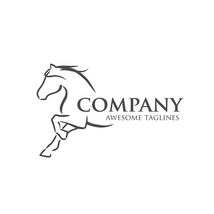 simple horse sketch racing symbol template, equestrian symbol vector