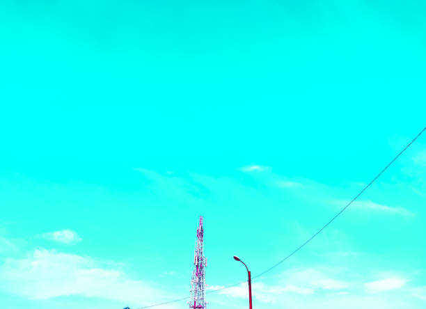Abstract background blur beauty soft cloud and blue tones heaven landscape panorama, spring and summer stock photo concept