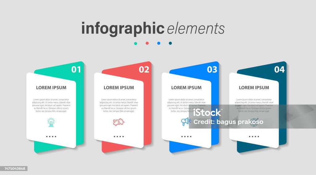 4 Loop Progress Four Step Progress Communication Infographic Element Concept Stock ...