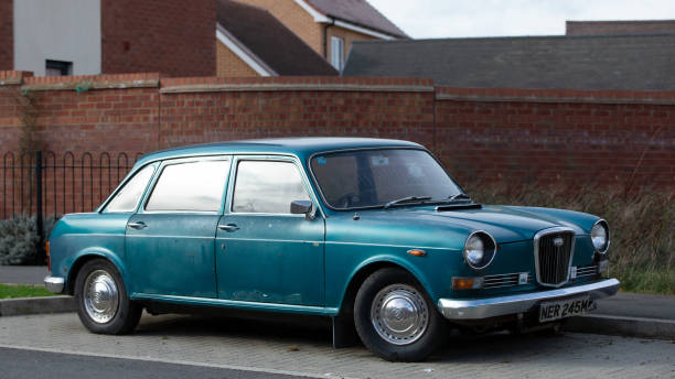 Milton Keynes,Bucks,UK. October 31st 2022. Unrestored 1973 blue Wolseley Six classic car