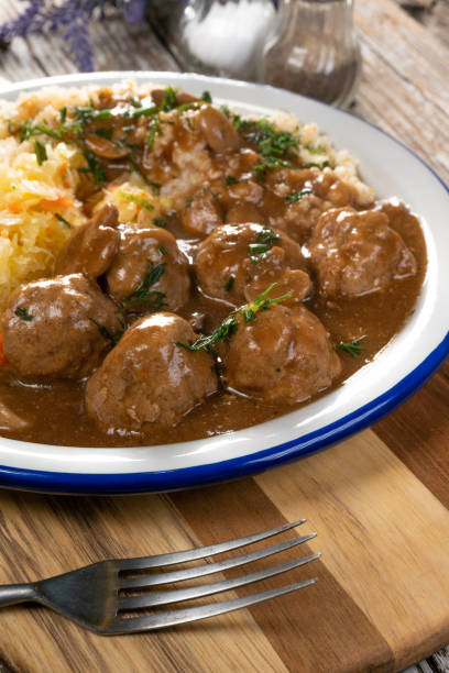 istock Minced meat balls in mushroom sauce. 1475053266